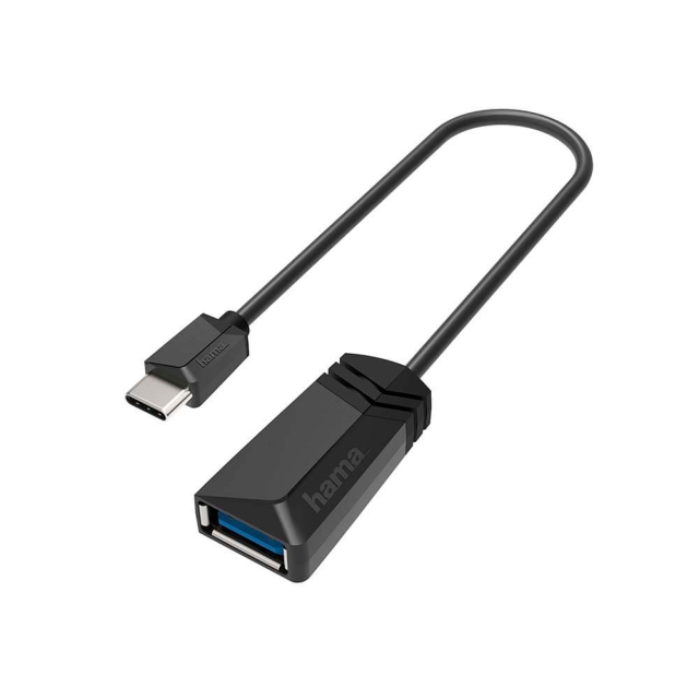 Hama Adapter USB-OTG USB-C-USB 3.2 Gen 1 5Gbit/s Sort
