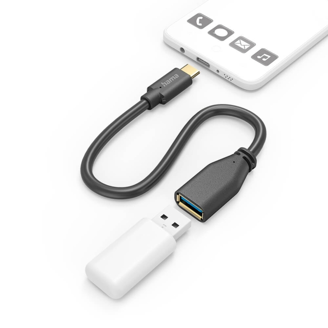 Hama Adapterkabel USB OTG USB-C til USB-A Sort