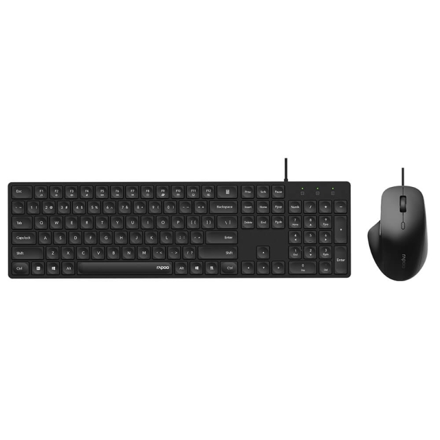 Rapoo Keyboard/Mus Sæt NX8020 Kablet Sort