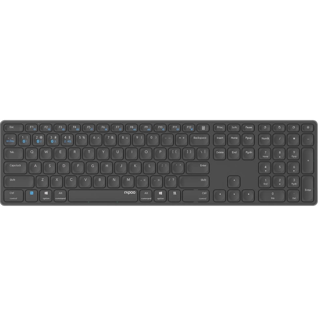 Rapoo Tastatur E9800M Multi-Mode Trådløst Mørkegrå