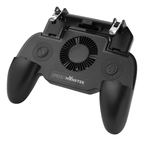 GADGETMONSTER Håndholdt mobil spilcontroller med 2000 mAh powerbank - sort