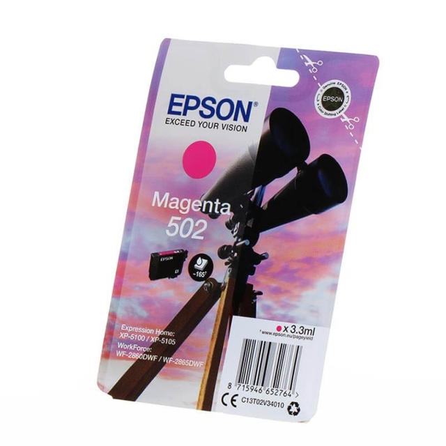 EPSON Blæk C13T02V34010 502 Binoculars Magenta