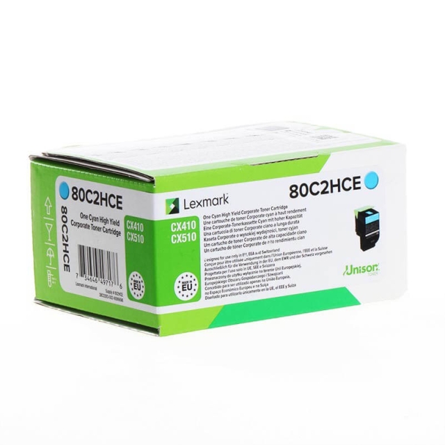 Lexmark Toner 80C2HCE 802 Høj Kapacitet Corporate Return Cyan