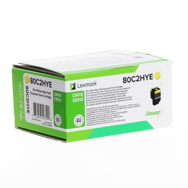 Lexmark Toner 80C2HYE 802 Høj Kapacitet Corporate Return Gul