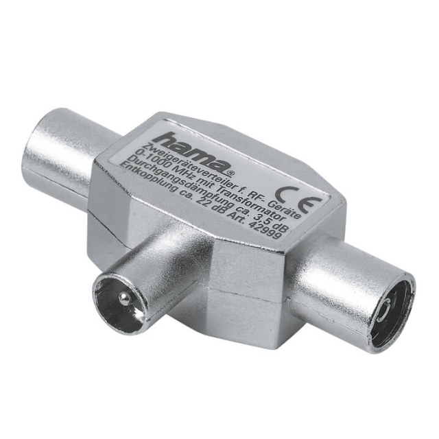 Hama Antennesplitter Radio 1 Coax Han-2 Coax Hun