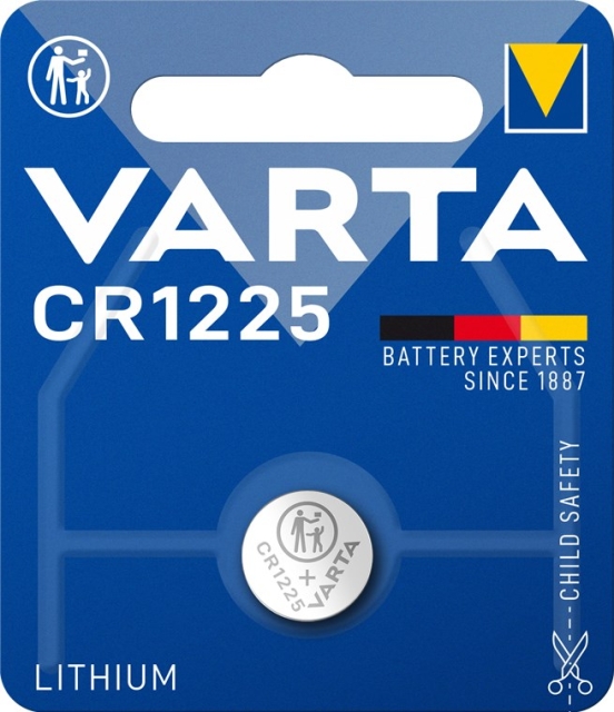 Varta CR1225 (6225) batteri, 1 stk. blister Lithium-knapcelle, 3 V