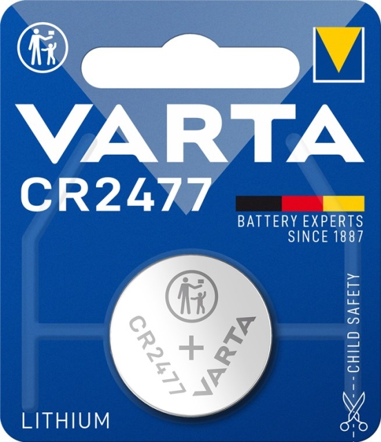 Varta CR2477 (6477) batteri, 1 stk. blister Lithium-knapcelle, 3 V