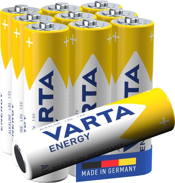 Varta LR6/AA (Mignon) (4106) batteri, 10 stk. i æske alkaline mangan batteri, 1,5 V