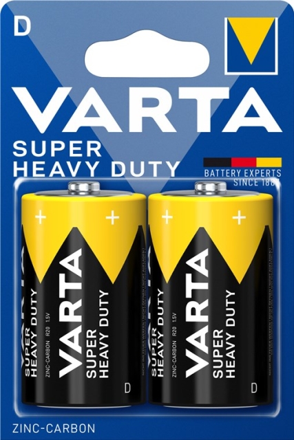 Varta R20/D (Mono) (2020) batteri, 2 stk. blister Zink- carbon batteri, 1,5 V