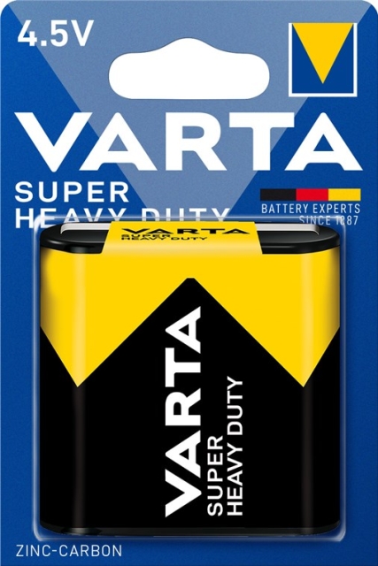 Varta 3R12/Flat (2012) batteri, 1 stk. blister Zink- carbon batteri, 4,5 V
