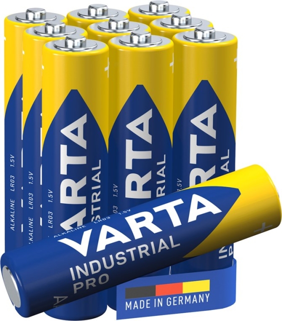 Varta LR03/AAA (Micro) (4003) batteri, 10 stk. box alkaline mangan batteri, 1,5 V