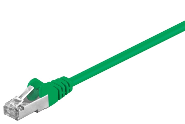 Goobay Netværkskabel CAT 5e, F/UTP, grøn, 10 m kobberbeklædt aluminiumleder (CCA)