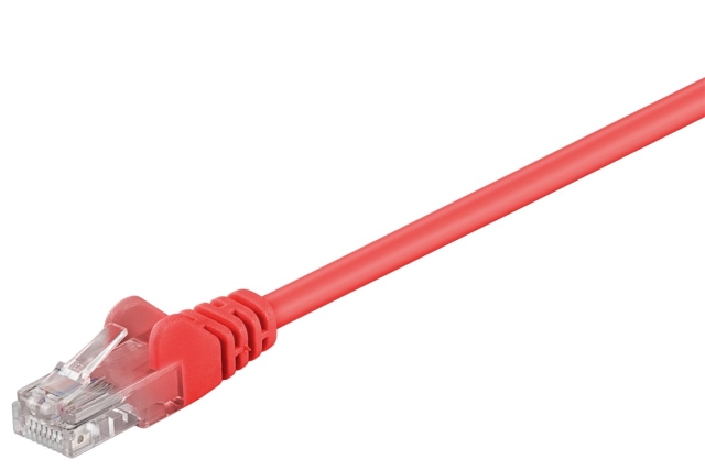 Goobay Netværkskabel CAT 5e, U/UTP, rød, 0,25 m kobberbeklædt aluminiumleder (CCA)
