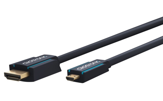 ClickTronic HDMI™ til Micro HDMI™ adapterkabel Premium-kabel | 1x HDMI™-stik  1x Micro-HDMI™-stik | 5,0 m | UHD 4K @ 30 Hz
