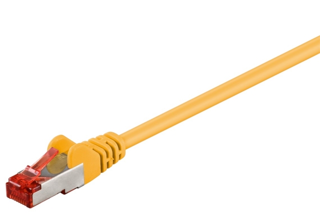Goobay Netværkskabel CAT 6, S/FTP (PiMF), gul, 10 m kobberbeklædt aluminiumleder (CCA)