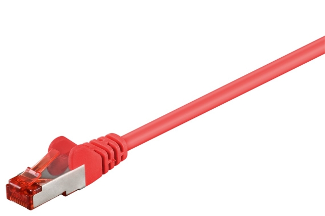 Goobay Netværkskabel CAT 6, S/FTP (PiMF), rød, 1,5 m kobberbeklædt aluminiumleder (CCA)