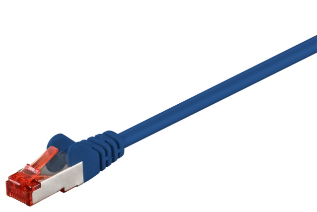 Goobay Netværkskabel CAT 6, S/FTP (PiMF), blå, 25 m kobberleder (CU), halogenfri kabelkappe (LSZH)