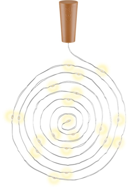 Goobay 10 x 20 LED flaske fe lys Atmosfærisk belysning dekoration til glasflasker