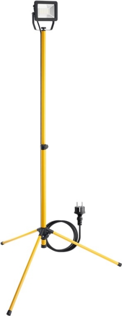 Goobay LED konstruktions spotlight med teleskopisk stativ, 30 W med 2550 lm og neutralt hvidt lys (4000 K), velegnet til indendørs og udendørs brug (IP65)