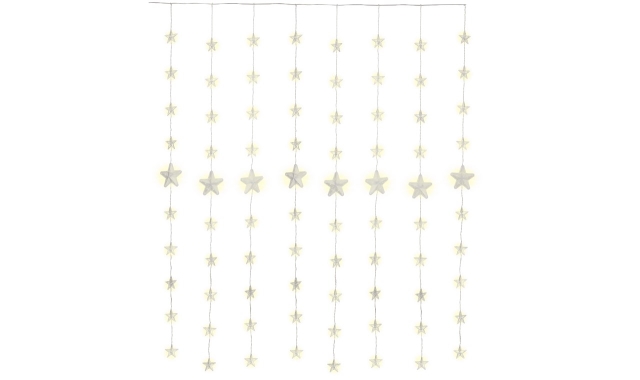 Goobay 80 LED-stjernegardin med fjernbetjening, timerfunktion, 8 lysindstillinger, lysdæmper og 31 V ekstern transformer, varm hvid (3000 K)