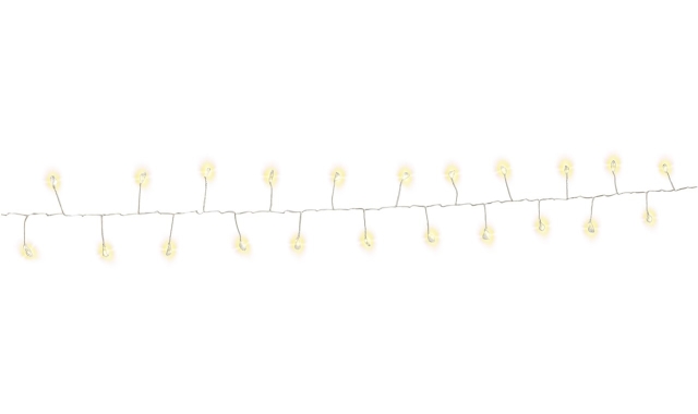 Goobay 50er LED sølv wire cluster lyskæde med 2 lysindstillinger, varm-hvid (3000 K), batteridrevet, til indendørs og udendørs brug (IP44)
