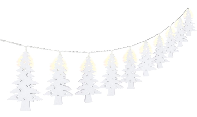 Goobay 10 LED lyskæde "Juletræ" med timerfunktion, varm-hvid (3000 K), batteridrevet