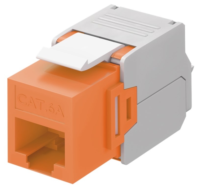 Goobay Keystone modul RJ45 CAT 6A, UTP 16,5 mm bred, krokodilleklemme til værktøjsfri IDC-montering