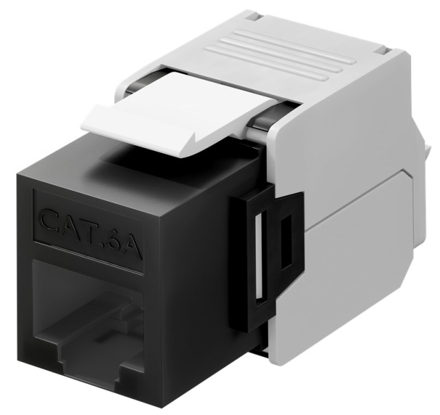 Goobay Keystone modul RJ45 CAT 6A, UTP 16,5 mm bred, krokodilletype, til værktøjsfri IDC-montering