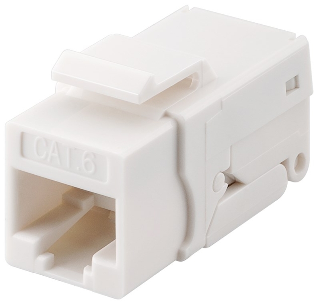 Goobay Keystone modul RJ45 CAT 6, UTP, 250 MHz 16,2 mm bred, klemrække til IDC-montering (værktøjsfri), snap-in system