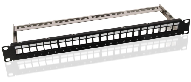 Goobay 19 tommer (48,3 cm) Keystone patch panel, tomt (1 U) til 24x Keystone-moduler