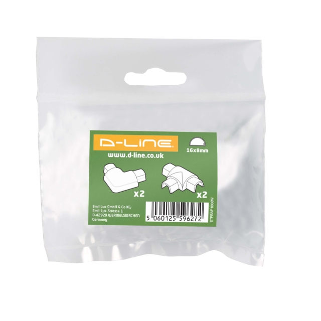 D-LINE Adapter Kit 16x8mm 4 Dele Hvid