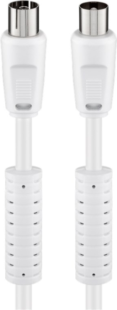 Goobay Antennekabel med ferrit (80 dB), dobbelt afskærmet koaksial-stik > koaksial-hunstik (fuldt afskærmet), 10 m