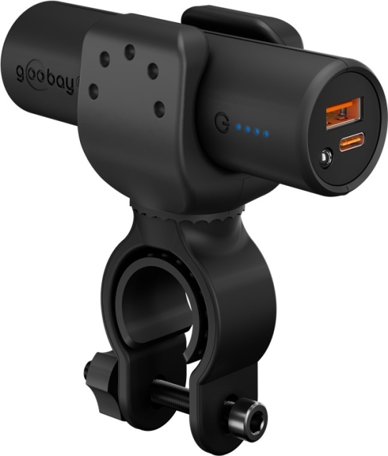 Goobay Bike Powerbank 5.0 (5.000 mAh) lille, tynd og handy bar powerbank med en kapacitet på 5.000 mAh til montering på cyklen