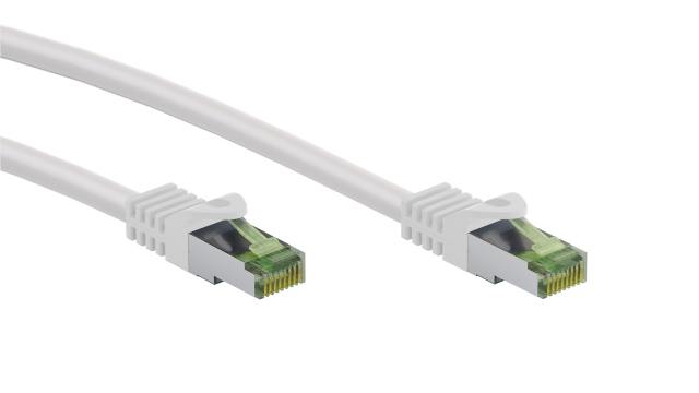 Goobay GHMT-certificeret CAT 8.1 netværkskabel, S/FTP (PiMF), hvid kobberleder, LSZH halogenfri kabelkappe, 3 m