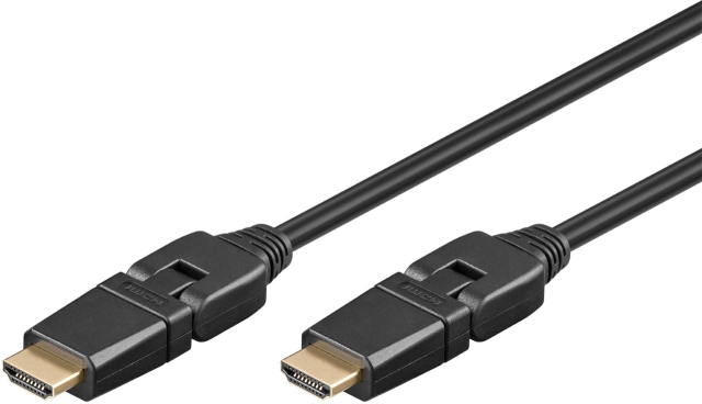 "Goobay Højhastigheds HDMI™-kabel 360° med Ethernet HDMI™ stik (type A) > HDMI™-hanstik (type A)