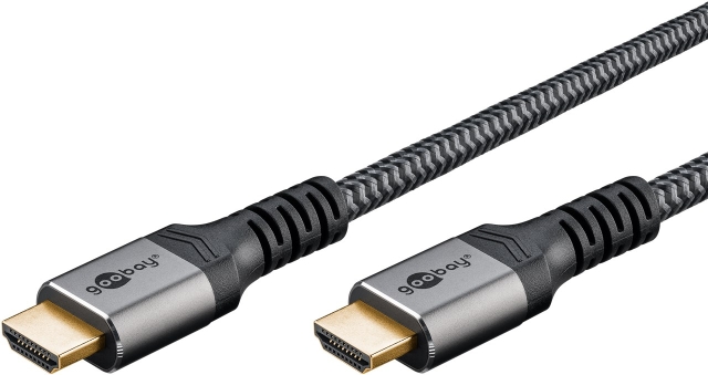 Goobay Højhastigheds HDMI™-kabel med Ethernet, 5 m, Sharkskin Grey HDMI™ stik (type A) > HDMI™ stik (type A)