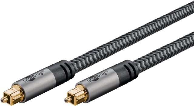 Goobay TOSLINK-kabel, 1 m, Sharkskin Grey Toslink-hanstik > Toslink-hanstik