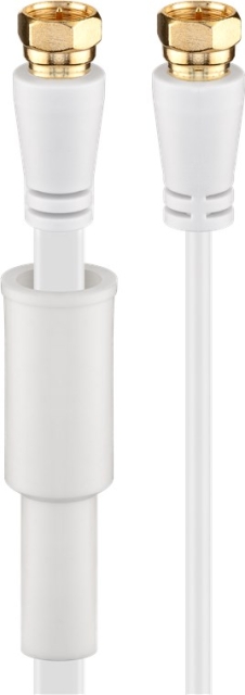 Goobay Fladt SAT-antennekabel (80 dB), dobbelt afskærmet, vejrbeskyttet guldbelagt, F-stik > F-stik (fuldt afskærmet), 10 m