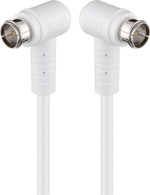 Goobay Vinkelt SAT-antennekabel (80 dB), dobbelt afskærmet F-stik (quick) 90° > F-stik (quick) 90° (fuldt afskærmet), 2.5 m