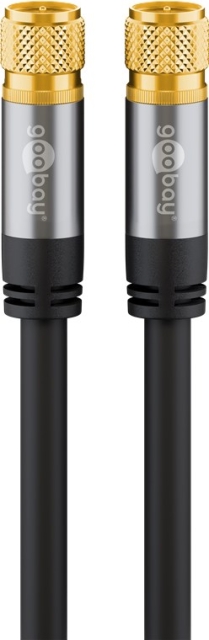 Goobay SAT-antennekabel (135 dB), 4x afskærmet guldbelagt, F-stik > F-stik, 5 m