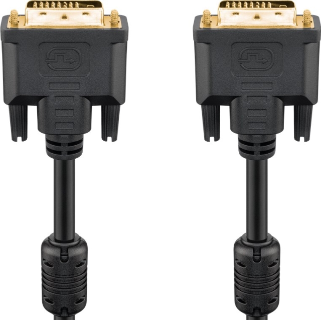Goobay DVI-D Full HD-kabel Dual Link, forgyldt DVI-D-stik dual link (24 + 1 ben) > DVI-D-stik dual link (24 + 1 ben), 10 m