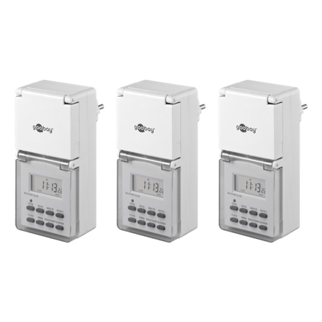 Goobay Set med 3, digital timer IP44 Lättanvänd digital timer