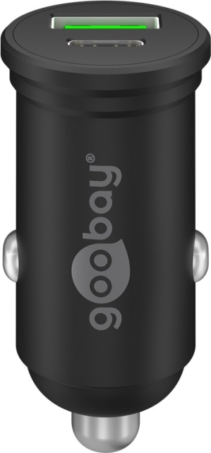 Goobay Dubbel USB-billadare USB-C™ PD (Power Delivery) (45 W) 45 W (12/24 V), lämplig för enheter med USB-C™ (Power Delivery), t.ex. iPhone 12
