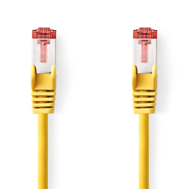Nedis Kat 6 kabel | RJ45 Han | RJ45 Han | S/FTP | 0.25 m | Runde | LSZH | Gul | Label