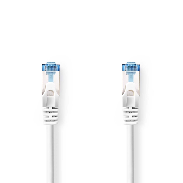 Nedis CAT6a netværkskabel | S/FTP | RJ45 Han | RJ45 Han | 1.00 m | Snagless | Runde | LSZH | Hvid | Label