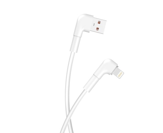 Maxlife MXUC-09 Vinklet kabel USB - Lightning 1,0 m 2,4A, hvid