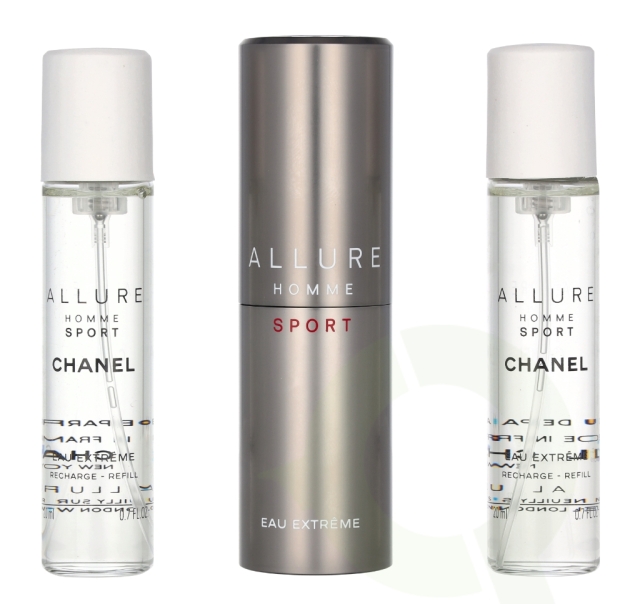 Chanel Allure Homme Sport Eau Extreme Giftset 60 ml Travel Spray Edp Spray 20ml/2x Refill Edp 20ml - Twist and Spray