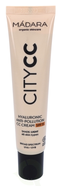 Madara Hyaluronic Anti-Pollution CC Cream SPF15 40 ml Light, All Skin Types