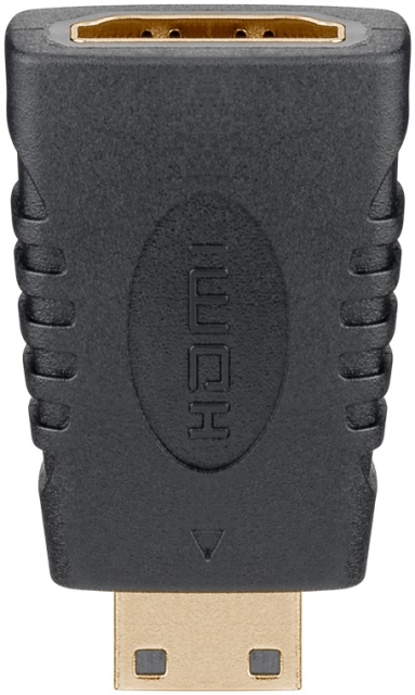 Goobay HDMI™-adapter, Guldpläterad (4K @ 60 Hz) HDMI™-uttag (typ A) > HDMI™-minikontakt (typ C)