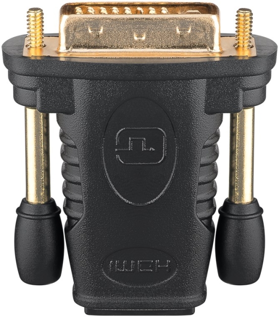 Goobay HDMI™/DVI-D-adapter, Guldpläterad HDMI™-uttag (typ A) > DVI-D-kontakt Dual Link (24 + 1 pin)